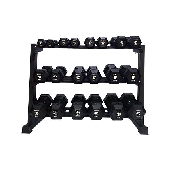 GymGear | 2.5 - 25kg Rubber Hex Dumbbell Set