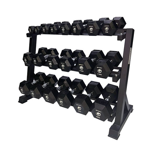 GymGear | 2.5 - 25kg Rubber Hex Dumbbell Set