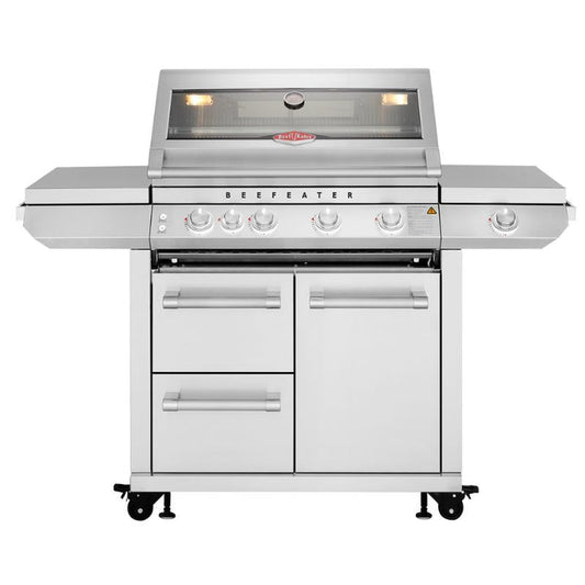 BeefEater 7000 Series Premium 5 Burner BBQ & Side Burner Trolley