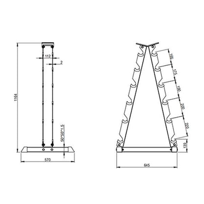 GymGear | A-Frame Hex Dumbbell Rack