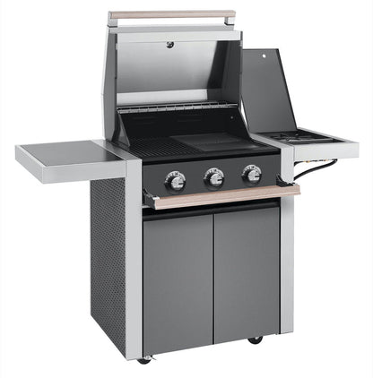 BeefEater 1500 Series 3 Burner BBQ & Side Burner Trolley