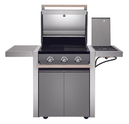 BeefEater 1500 Series 3 Burner BBQ & Side Burner Trolley