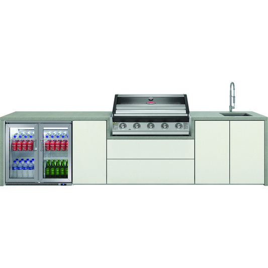 BeefEater Harmony 5 Burner ODK Double Fridge, Sink & Tap Pack c/w 1600S Series BBQ & Fridge