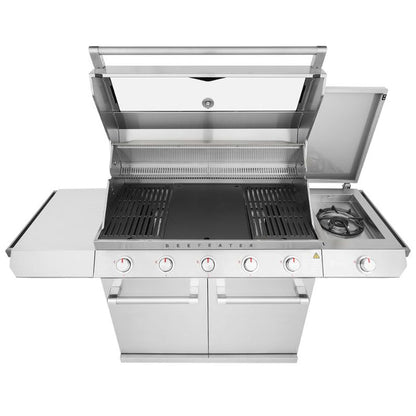 BeefEater 7000 Series Classic 5 Burner BBQ & Side Burner Trolley