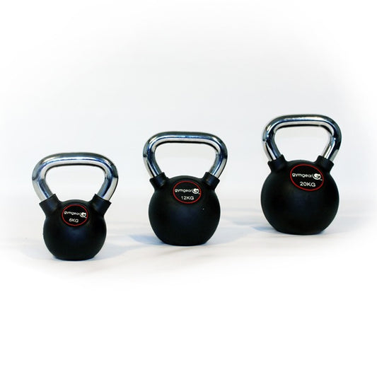 GymGear | Rubber Coated / Chrome Handle Kettlebells