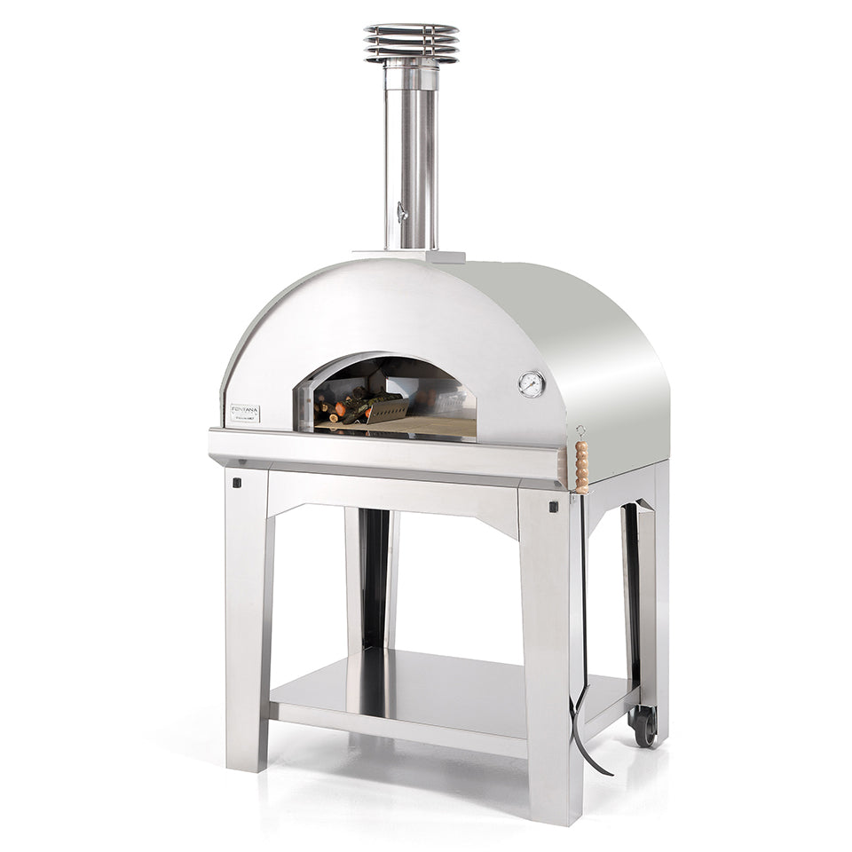 Fontana Mangiafuoco Stainless Steel Wood Pizza Oven Including Trolley