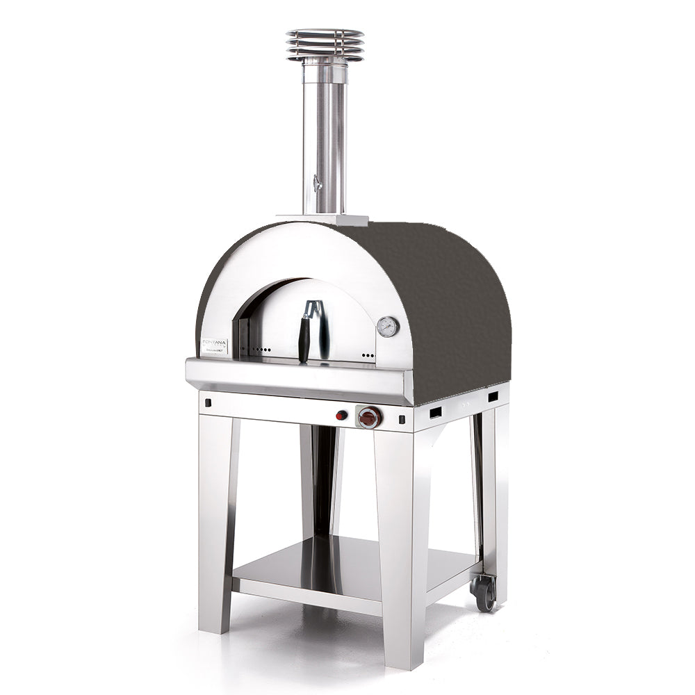 Fontana Margherita Anthracite Gas Pizza Oven Including Trolley