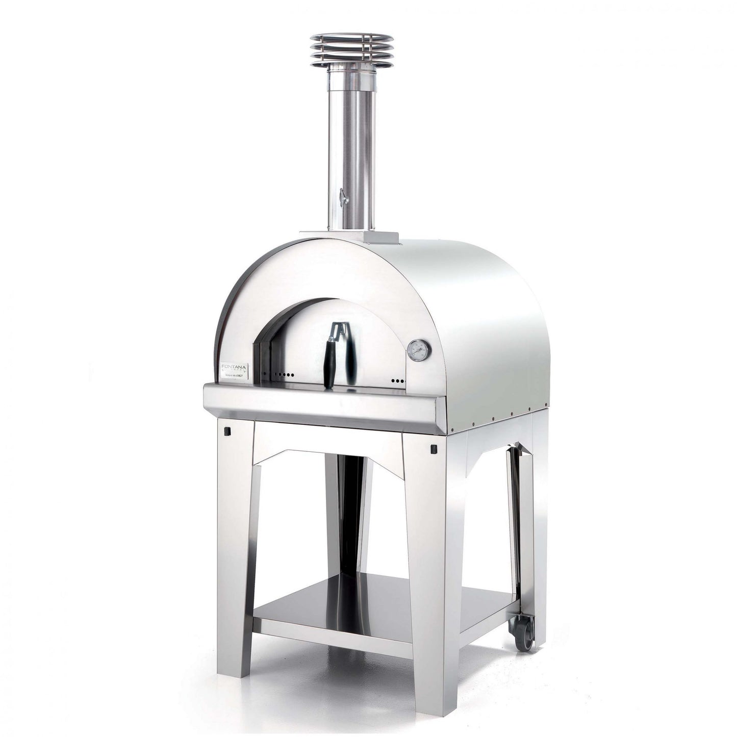 Fontana Margherita Stainless Steel Wood Pizza Oven Including Trolley