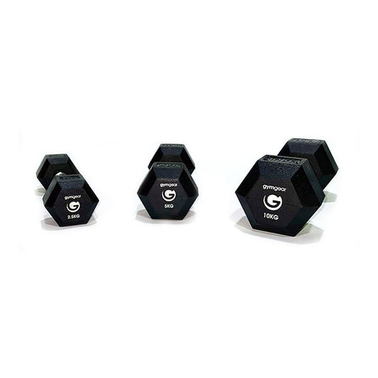 GymGear | 2.5 - 25kg Rubber Hex Dumbbell Set