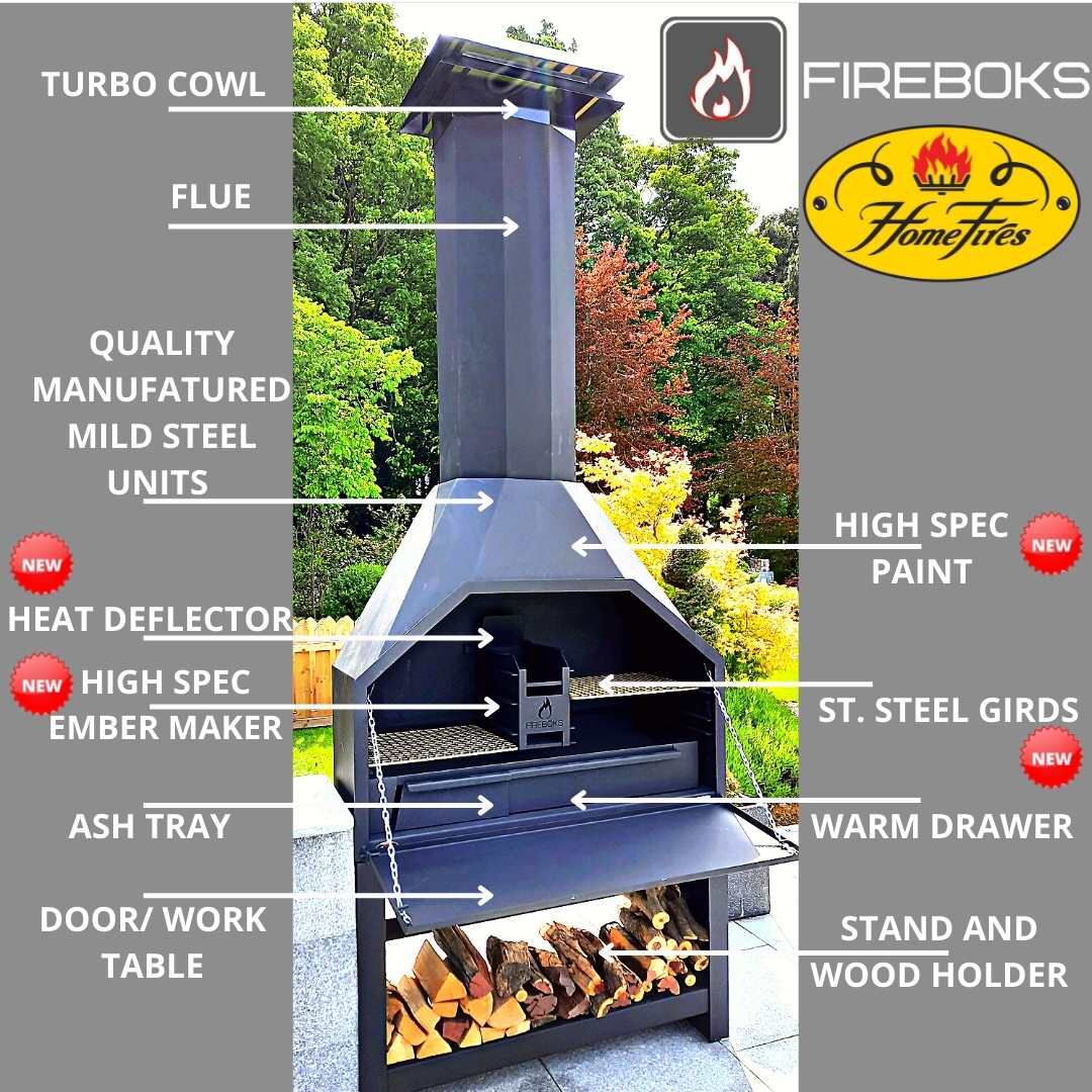 FireBoks HomeFires Free Standing 1200mm BBQ Braai