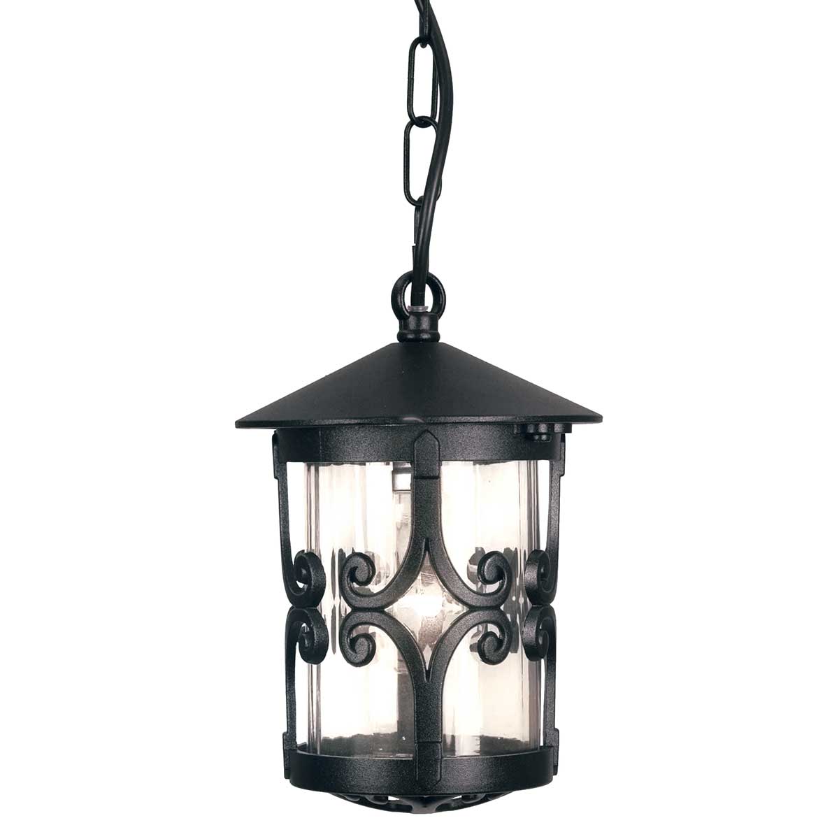 Elstead | Hereford 1 Light Porch Chain Lantern – Black