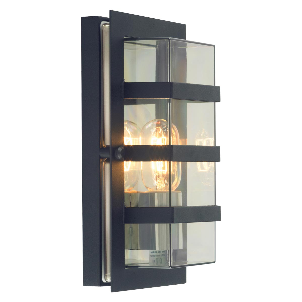 Elstead | Boden 1 Light Wall Light – Black With Clear Glass