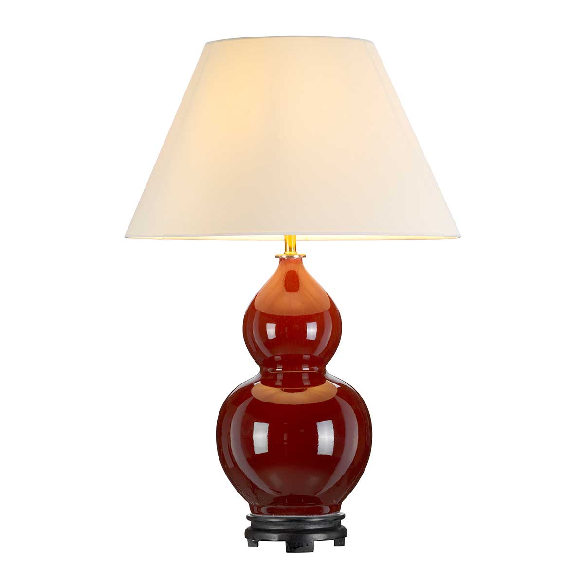 Designer's Lightbox | Harbin Gourd 1 Light Table Lamp With Tall Empire – Oxblood