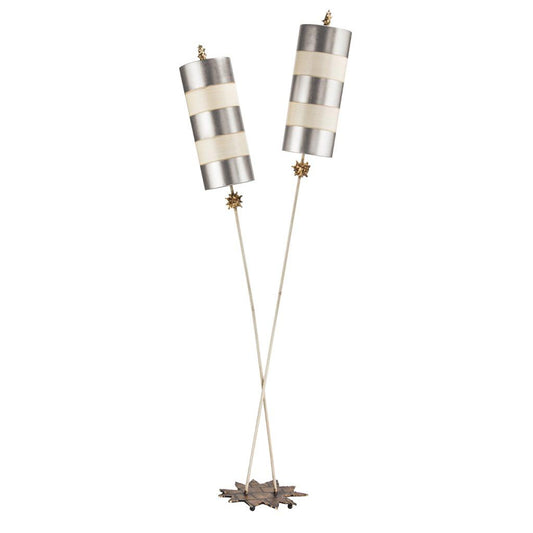 Flambeau | Nettle Luxe 2 Light Floor Lamp – Silver