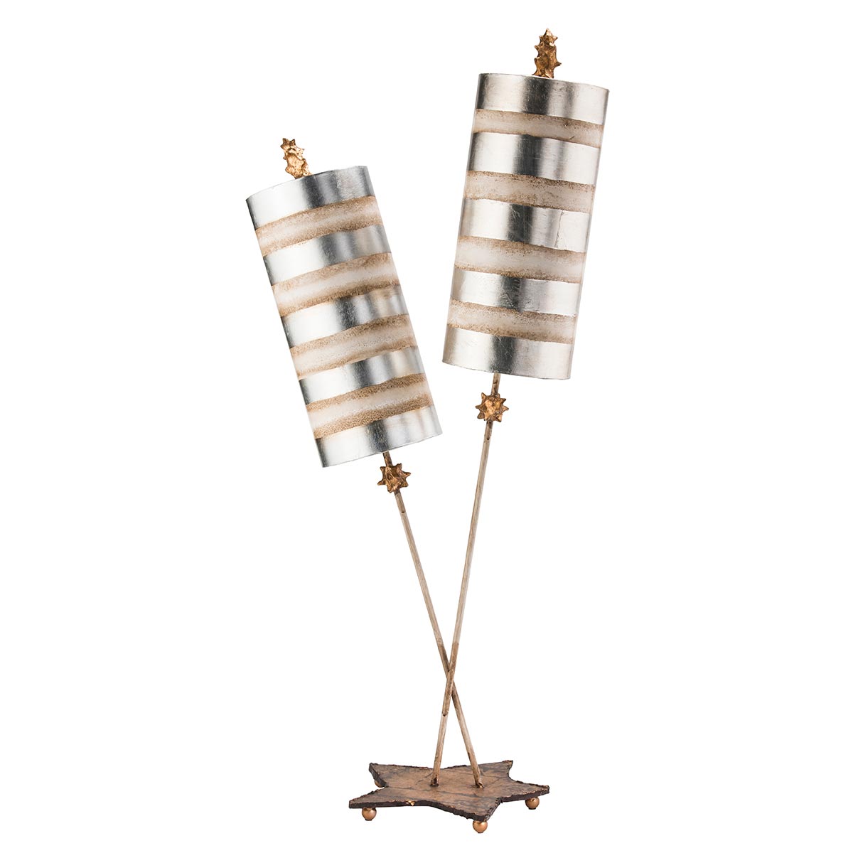 Flambeau | Nettle Luxe 2 Light Table Lamp – Silver