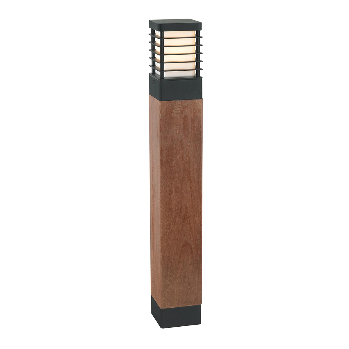 Norlys | Halmstad 1 Light Large Wooden Bollard – Black