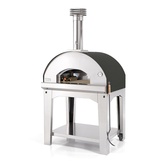 Fontana Mangiafuoco Anthracite Wood Pizza Oven Including Trolley