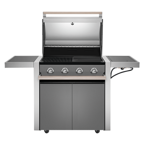 BeefEater 1500 Series 4 Burner BBQ & Side Burner Trolley