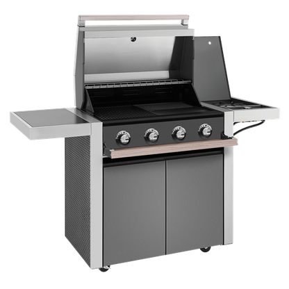 BeefEater 1500 Series 4 Burner BBQ & Side Burner Trolley