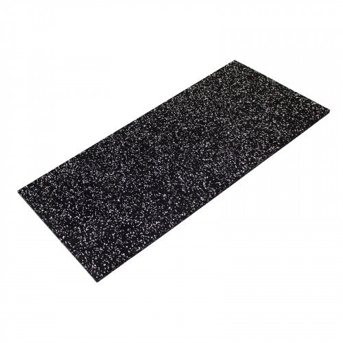 GymGear | 40mm Black Rubber Tile with Grey Fleck (1m x 0.5m)